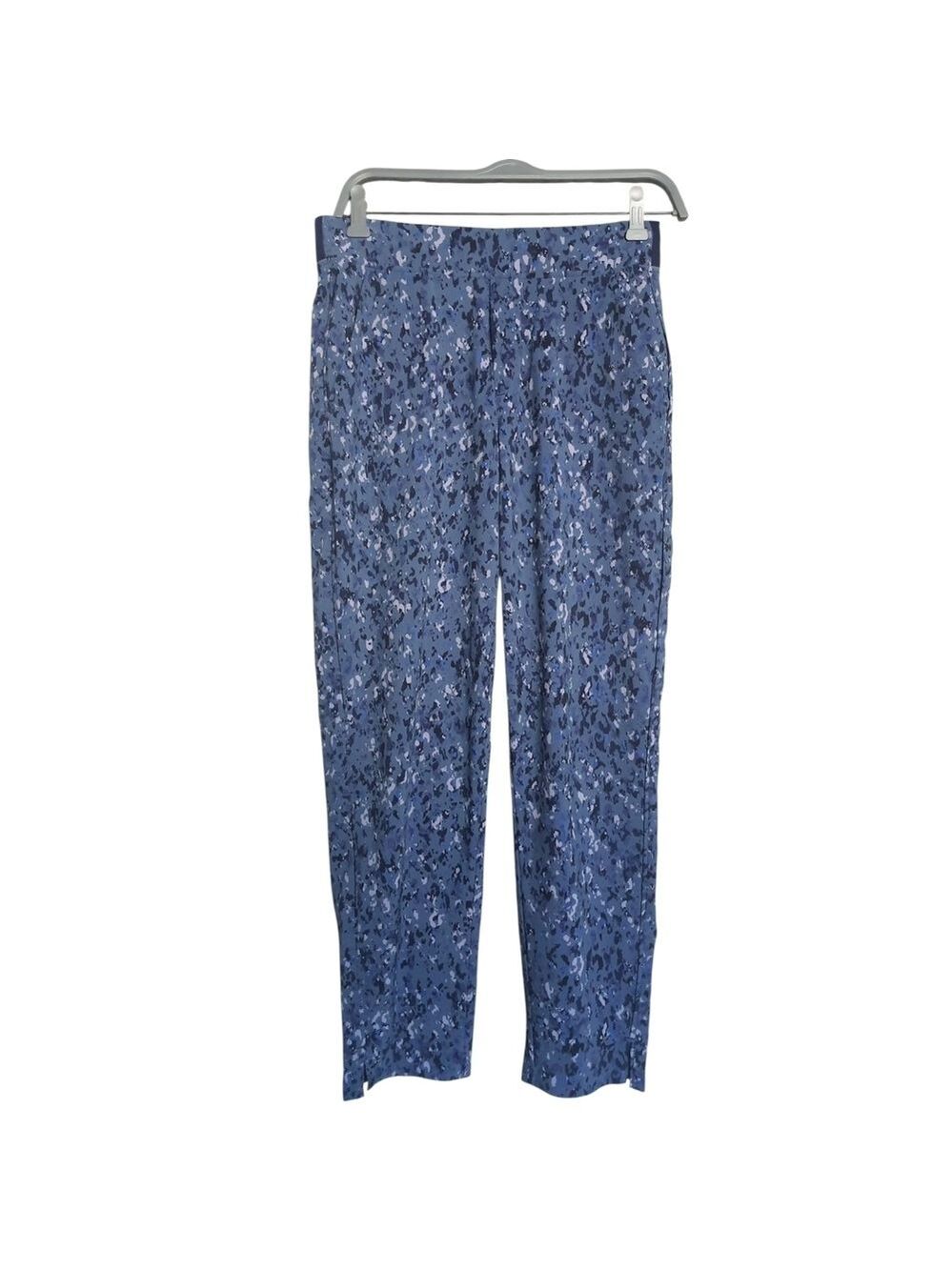 Athleta Brooklyn Ankle Pant Blue Camo Print Womens 4 Pull On Stretch Waist